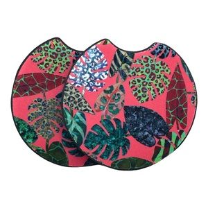 Pink Plant Car Coaster 2 Pack | Hand Crafted Car Accessories